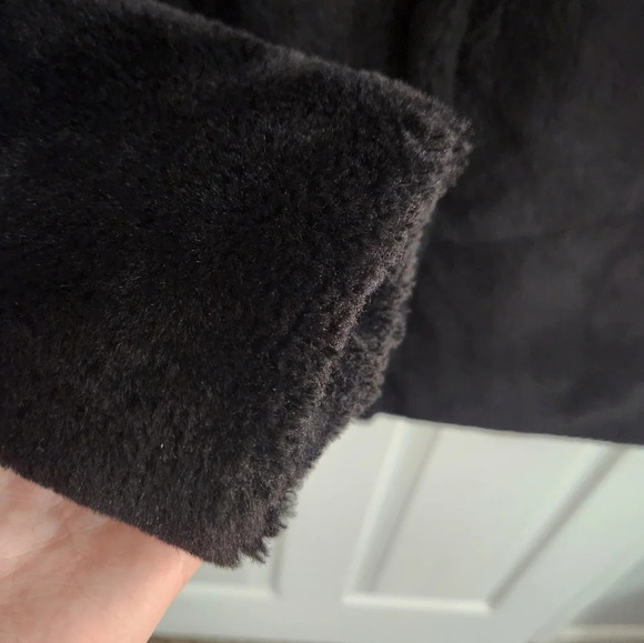 Zara faux fur black short coat luxury plush soft fancy party warm cozycore med - Picture 11 of 14